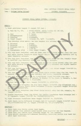 Surat Keputusan Gubernur Kepala  Daerah Istimewa Yogyakarta Nomor : 502/SK/HGB/BPN/1991 tanggal 2...