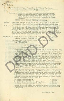 Surat Keputusan Kepala Daerah DIY No : 288/1973 tanggal 26 Juli 1973 tentang pemberian tunjangan ...