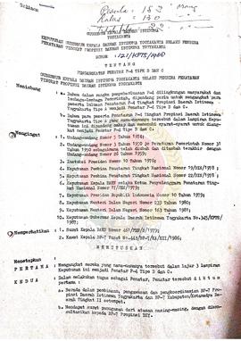 Surat Keputusan Gubernur Kepala Daerah Istimewa Yogyakarta selaku Pembina Penataran Tingkat Provi...