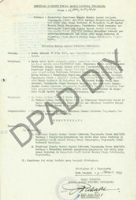 Surat Keputusan Gubernur Kepala DIY No. 16/HAK/KPTS/1979 tanggal 9 Maret 1979 tentang pencanbutan...