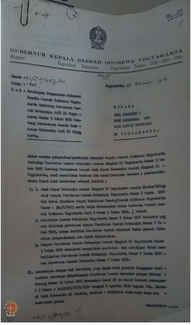 Surat dari Gubernur Daerah Istimewa Yogyakarta kepada Bank Indonesia dan BRI Yogyakarta tentang P...