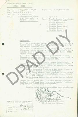 Surat dari Komando Kompi 5155 kepada Kepala Proyek Pengembangan Kali Progo di Depok perihal pembe...
