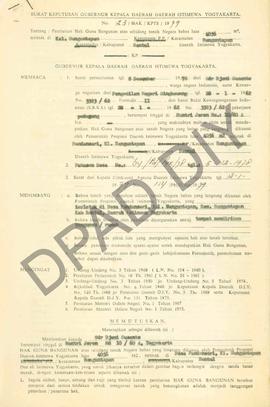 Surat keputusan Gubernur Kepala Daerah DIY, no. 23/HAK/KPTS/ 1979, tertanggal 2 April 1979 tentan...