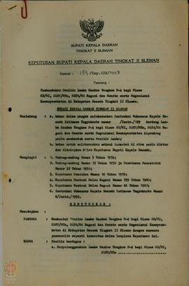 Keputusan Bupati Kepala Daerah Tingkat II Sleman No 173/Kep.  KDH/1993 Tanggal 5 Juli tentang Pem...