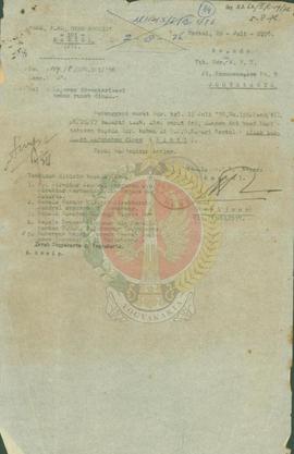 Pemberitahuan dari kepala SPG N Bantul kepada KP IV Yogyakarta bahwa di instansinuya tidak ada ru...