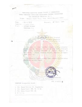 Berkas Laporan Penyelenggaraan Penataran P-4 di Kabupaten Daerah Tingkat II Gunungkidul Tahun 1999.