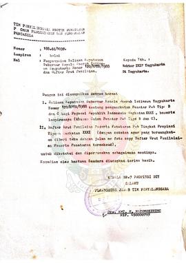 Berkas Surat dari Kepala BP-7 Daerah Istimewa Yogyakarta kepada seluruh Instansi Perguruan Tinggi...