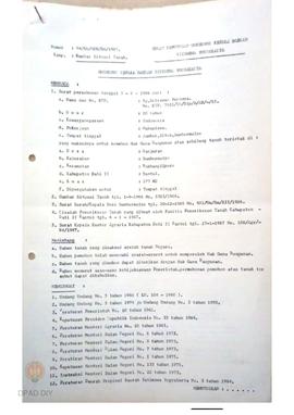 Surat Keputusan Gubernur Kepala Daerah DIY No. 94/SK/HGB/DA/1987 tanggal 21 Pebruari 1987 tentang...