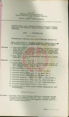Data peserta Penataran calon pelatih permainan Simulasi P-4 Angkatan III tahun 1984 yang diseleng...