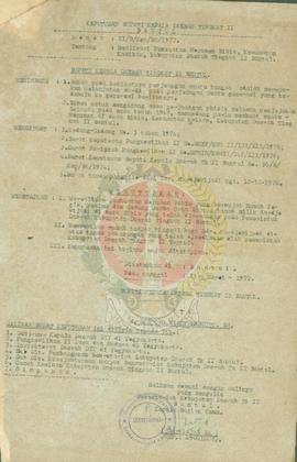 Surat keputusan Bupati bantul No 11/B/Kep/Bt/1977 tentang realisasi pembuatan Monumen Bibis Kec. ...