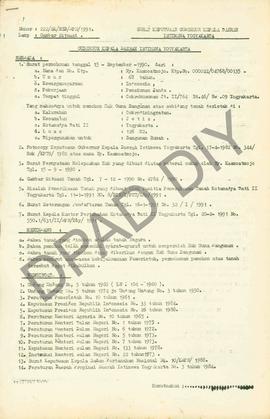 Surat Keputusan Gubernur Kepala  Daerah Istimewa Yogyakarta Nomor : 222/SK/HGB/BPN/1991 tanggal 1...