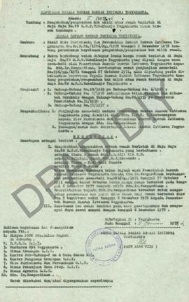 Surat Keputusan Gubernur Kepala DIY No. 5/1973 tanggal 8 Januari 1973 tentang pengukuhan/pengesah...