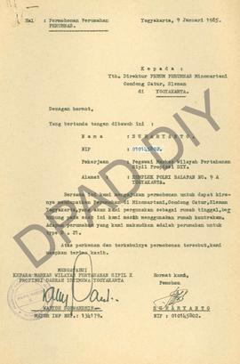 Surat keputusan Gubernur Kepala Daerah DIY. No : 115/KPTS/1985 tanggal 15 Mei 1985 tentang peneta...