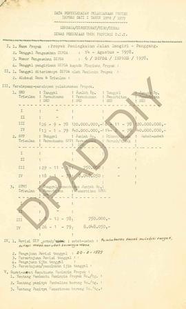 Data penyelesaian pelaksanaan proyek INPRES Dati I di wilayah Propinsi DIY Th. 1978/1979 ,Dinas P...