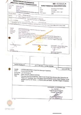 Surat Perintah Pencairan Dana kepada Hamengkubuwono X, Kepatihan Danurejan Yogyakarta perihal Pen...
