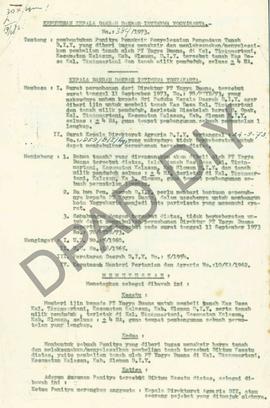 Surat Keputusan Gubernur Kepala DIY No. 384/1973 tanggal 19 Oktober 1973 tentang pembentukan Pani...