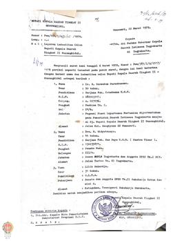 Surat Bupati Gunung Kidul kepada Gubernur KDH DIY tentang laporan identitas calon Bupati KDH Gunu...