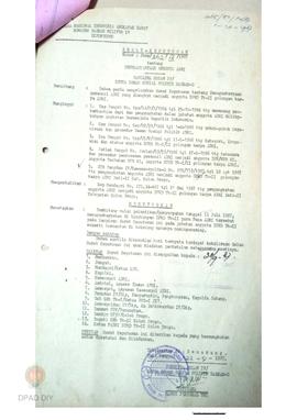 Surat Keputusan No. Skep/262/IX/1987 tentang Penugaskaryaan anggota ABRI oleh Panglima Kodam IV/K...