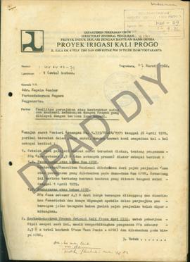 Surat dari Proyek Irigasi Kali Progo kepada Kepala Kantor Perbendaharaan Negara Yogyakarta tangga...