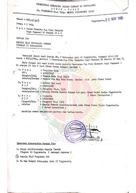 Kumpulan berkas surat dari berbagai Instansi di Pemerintah Daerah Daerah Istimewa Yogyakarta baik...