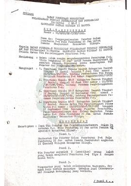 Surat Keputusan BP-7 Kabupaten Daerah Tingkat II Bantul Nomer : 10/KPTS/BP-7/BT/1982 tentang Nama...