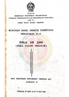 Rumusan Hasil Diskusi Paripurna Penataran P-4 Pola 120 Jam (Pola Calon Penatar) bagi Organisasi M...