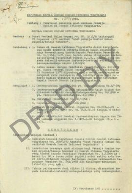 Surat Keputusan Kepala Daerah DIY No. 284/1973 tanggal 26 Juli 1973 tentang Penetapan Besarnya Up...