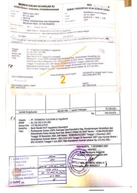 Surat Perintah Pencairan Dana kepada PT. Titimatra Tujutama untuk Pembayaran Invoice 100% Pekerja...
