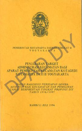 Kepala Bagian Tata Pemerintahan Setwilda Kodya Dati II Yogyakarta tentang penjabaran target admin...