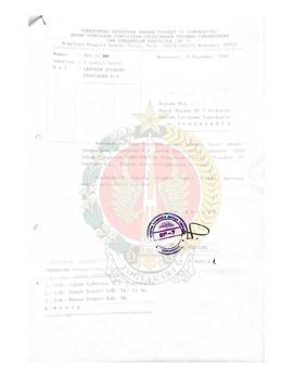Berkas Laporan Bulanan Penyelenggaraan Penataran P-4 di Kabupaten Daerah Tingkat II Gunungkidul T...