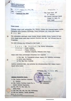 Surat dari Camat/ Ketua PPS Kecamatan Kalibawang No: 88/LC.12/II/VII/81 kepada Ketua LPU c/q Pani...