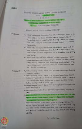 Salinan Surat Keputusan Gubernur Kepala Daerah Istimewa Yogyakarta Nomor: 101/KPTS/1995 tentang P...