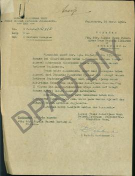 Surat dari Dinas Pekerjaan Umum Pusat DIY kepada Dinas Pekerjaan Umum Dasting II Sleman di Ambaru...
