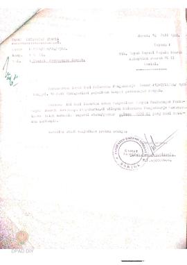 Surat dari Camat Sewon No. 1544/Pem/Sw/1980 tanggal 12 Juli 1980 kepada Bupati Kepala Daerah Ting...