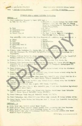 Surat Keputusan Gubernur Kepala  Daerah Istimewa Yogyakarta Nomor: 448/SK/HGB/BPN/1991 tanggal 30...