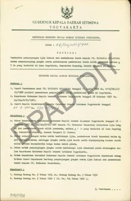 Surat Keputusan Gubernur Kepala Daerah Istimewa Yogyakarta No.24/idz/KPTS/1988 tentang pemberian ...