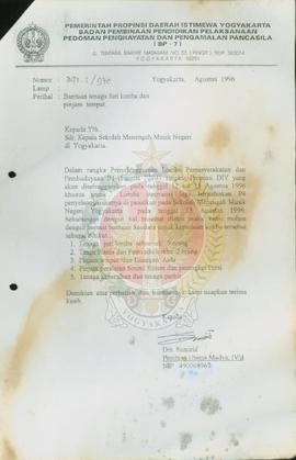 Bendel surat dari Kepala BP-7 Pemerintah Provinsi Daerah Istimewa Yogyakarta mengenai Permohonan ...