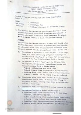 Pemerintah Kabupaten Dati II  Kulon Progo Markas Wilayah Pertahanan Sipil (Mawil Hansip) tentang ...