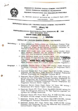 Keputusan Kepala BP-7 Provinsi Daerah Istimewa Yogyakarta Nomor : 188.43/887 Tentang Penyelenggar...