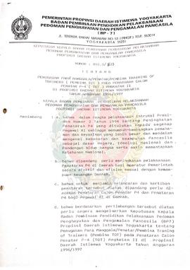 Keputusan Kepala BP-7 Daerah Istimewa Yogyakarta Nomer : 893.3/823 tentang Penugasan Para Manggal...