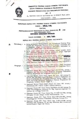 Bendel Surat Keputusan Kepala BP-7 Provinsi Daerah Istimewa Yogyakarta tentang penyelenggaraan pe...