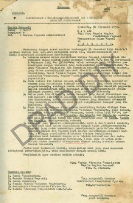 Surat dari Kepala Jawatan Pengajaran kepada Kepala Kementerian Dalam Negeri di Jakarta perihal pe...